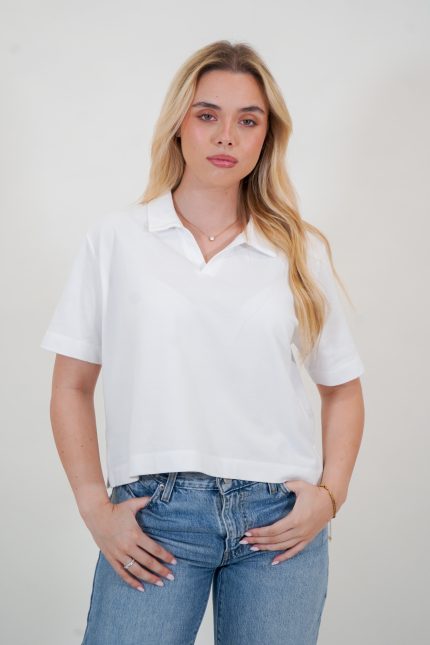 Pólo Mulher 100%CO Branco